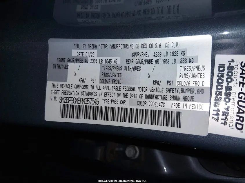 2023 MAZDA MAZDA3  