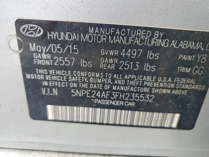 2015 HYUNDAI SONATA SE  