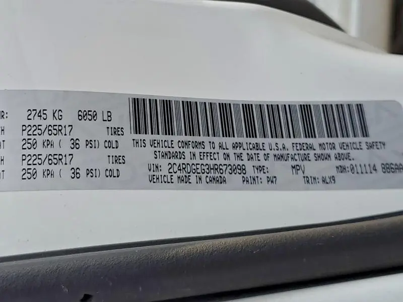 2017 DODGE GRAND CARAVAN GT  