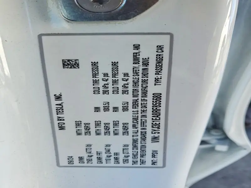 2024 TESLA MODEL 3   