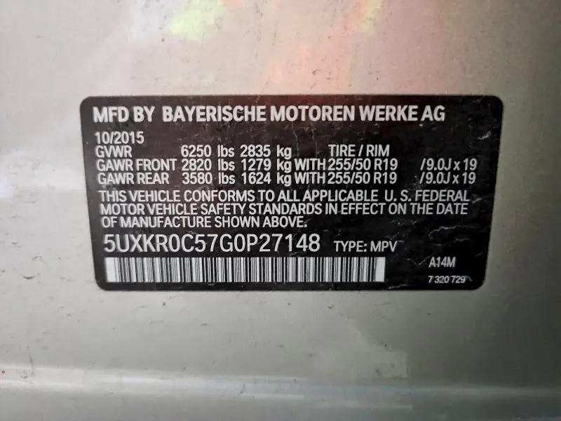 2016 BMW X5 XDRIVE35I  