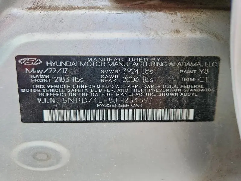 2018 HYUNDAI ELANTRA SE  