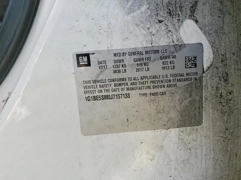 2018 CHEVROLET CRUZE LT  