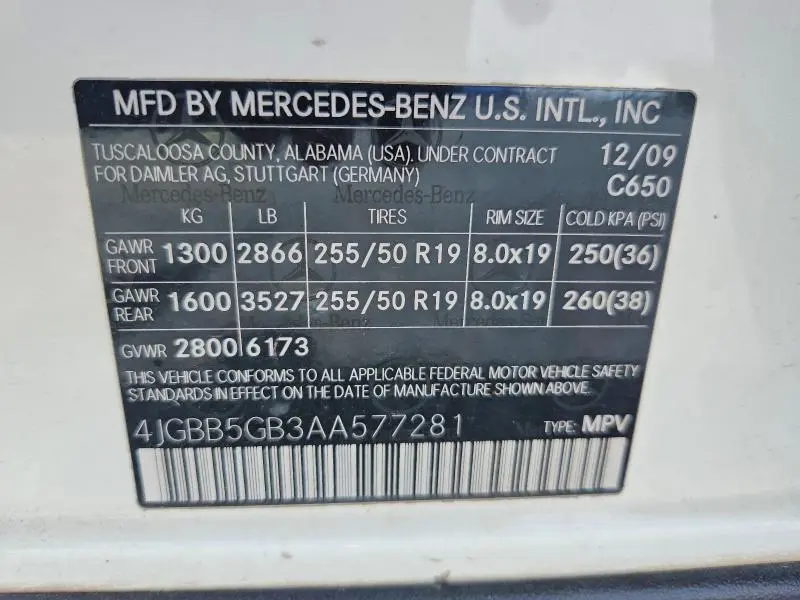 2010 MERCEDES-BENZ ML 350  