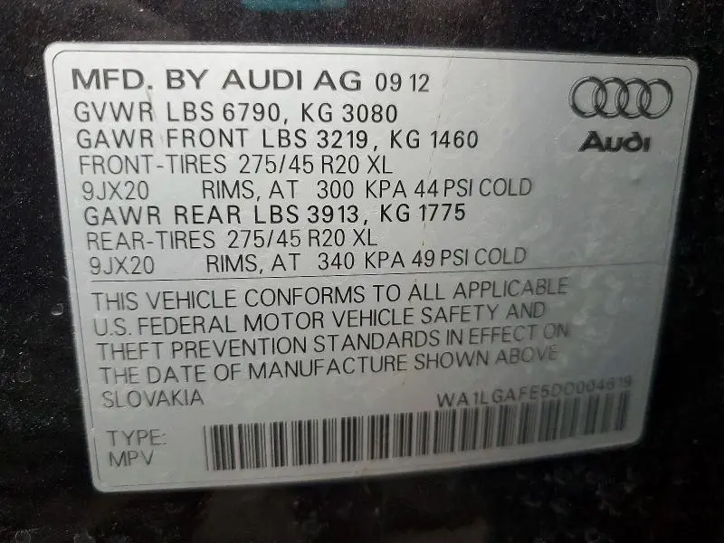 2013 AUDI Q7 PREMIUM PLUS  