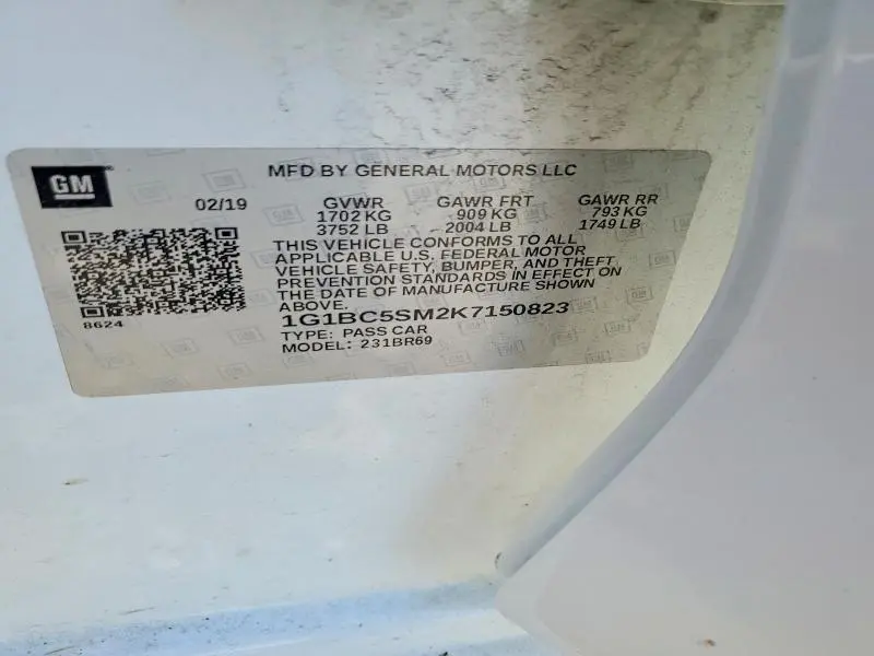 2019 CHEVROLET CRUZE LS  