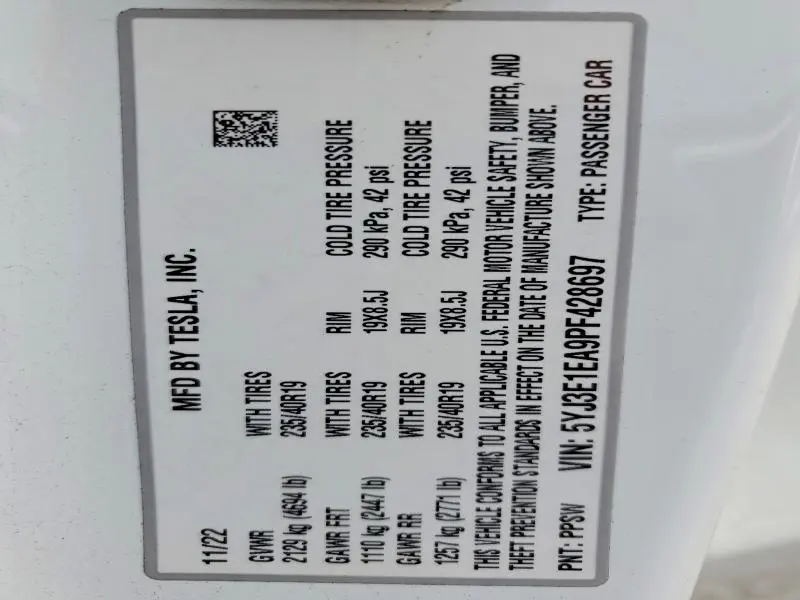 2023 TESLA MODEL 3   