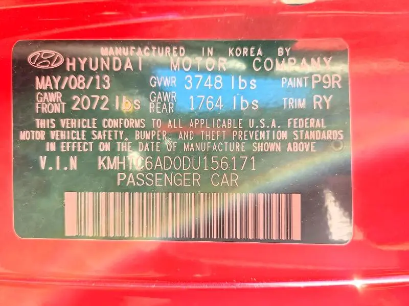 2013 HYUNDAI VELOSTER   