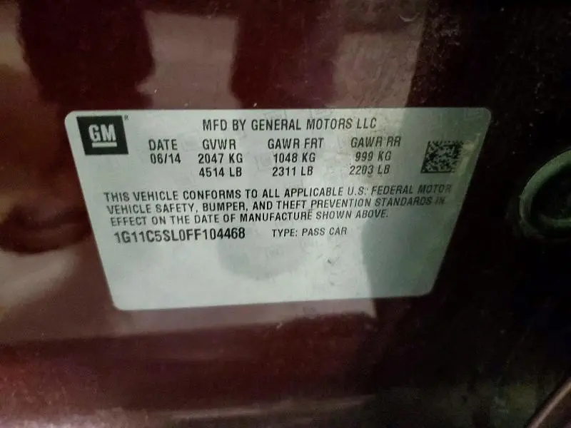 2015 CHEVROLET MALIBU 1LT  