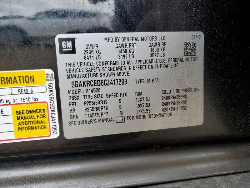 2012 BUICK ENCLAVE   