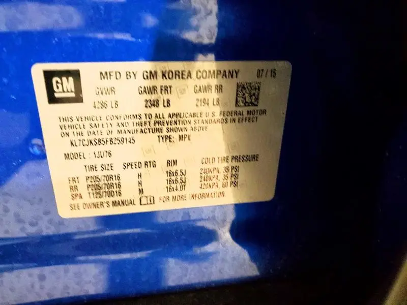 2015 CHEVROLET TRAX LS  