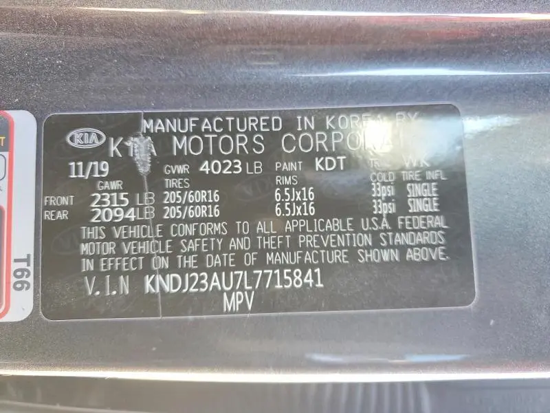2020 KIA SOUL LX  