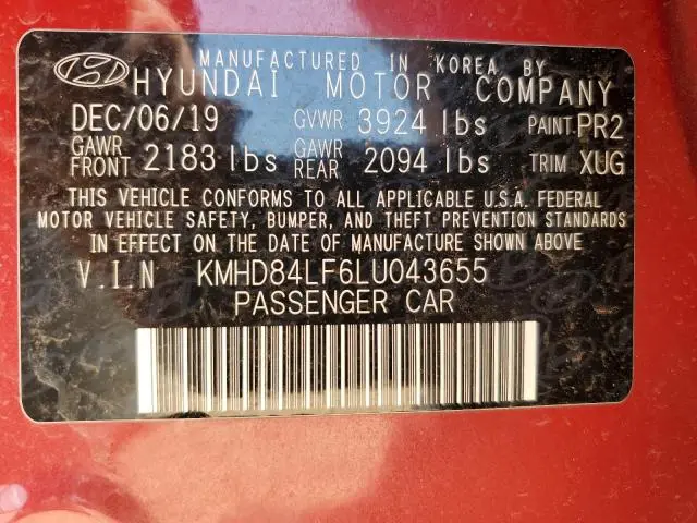 2020 HYUNDAI ELANTRA SEL  