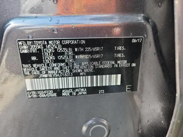 2017 TOYOTA RAV4 XLE  