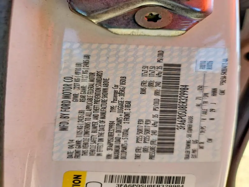 2014 FORD FUSION TITANIUM PHEV  