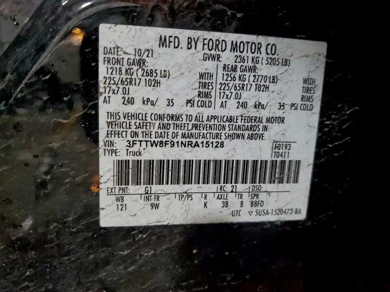 2022 FORD MAVERICK XL  