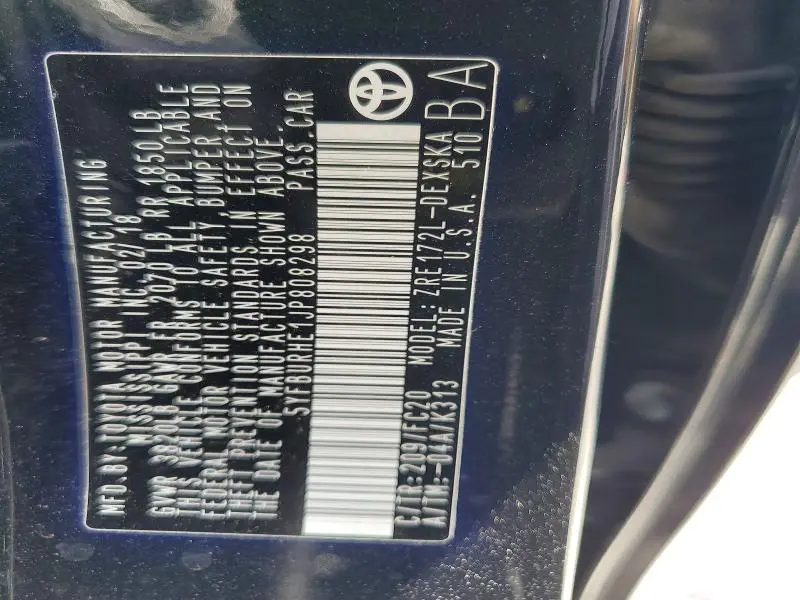 2018 TOYOTA COROLLA SE  
