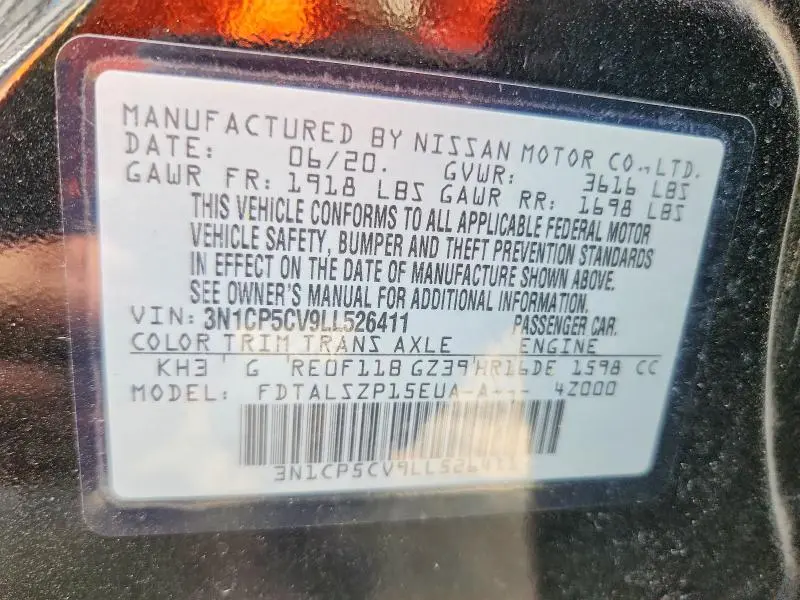 2020 NISSAN KICKS SV  