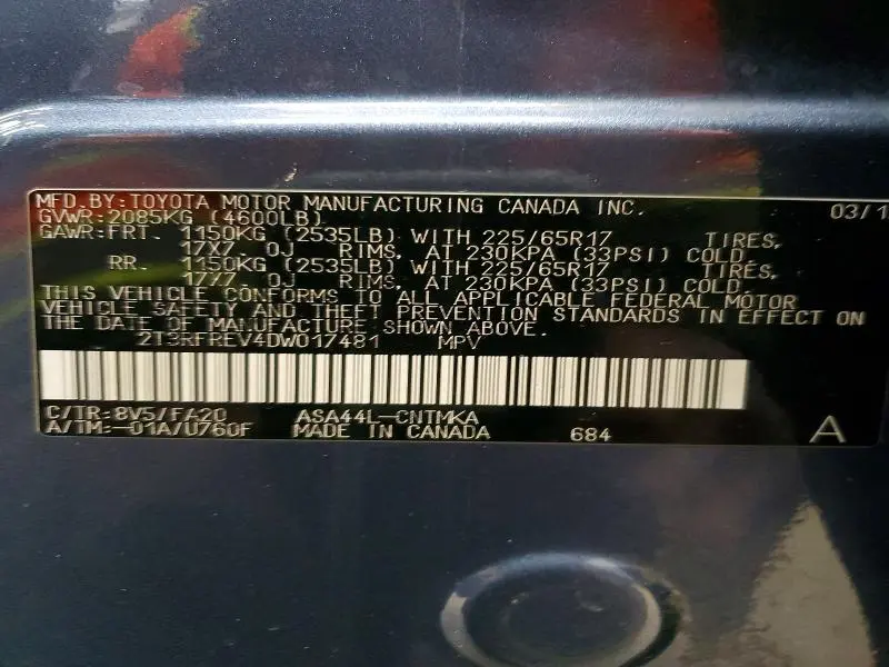 2013 TOYOTA RAV4 XLE  