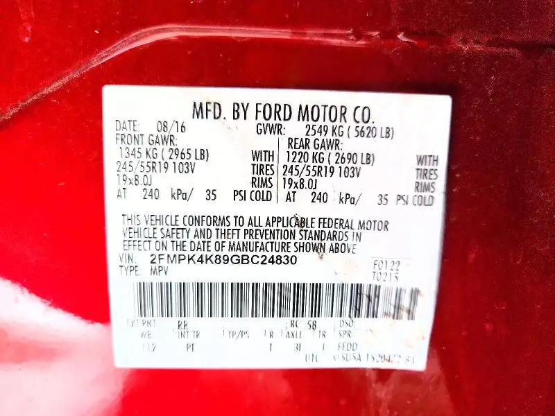 2016 FORD EDGE TITANIUM  