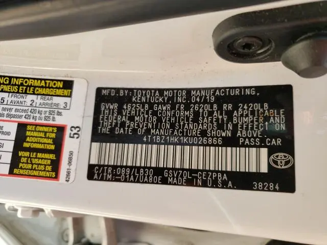 2019 TOYOTA CAMRY XSE