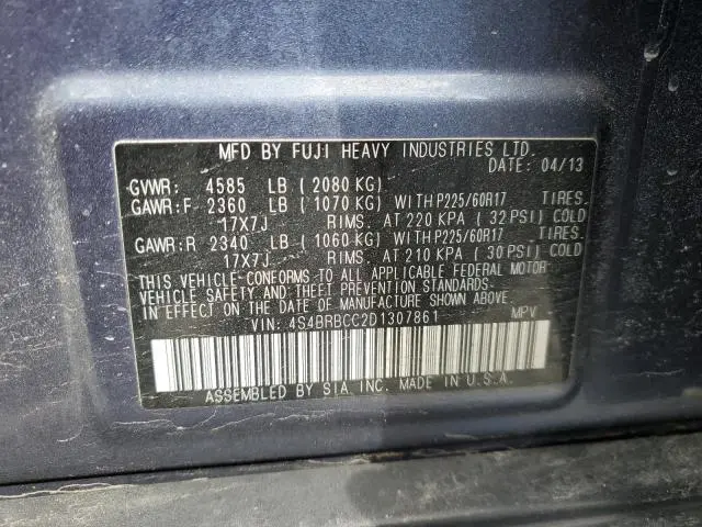 2013 SUBARU OUTBACK 2.5I PREMIUM  