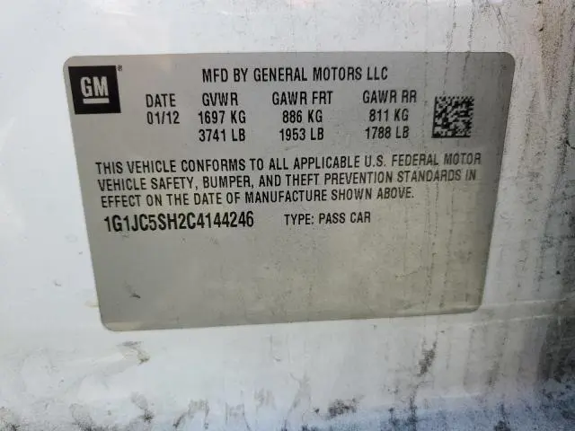 2012 CHEVROLET SONIC LT  