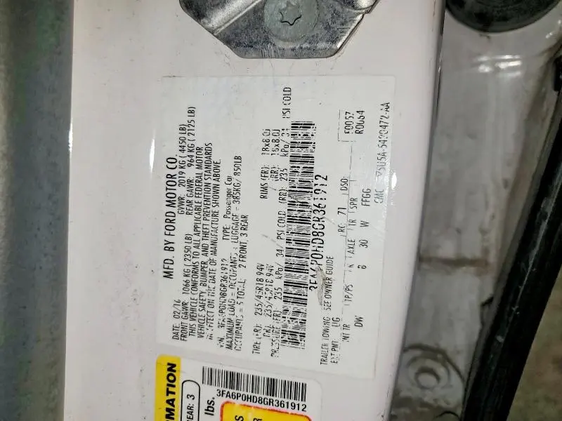 2016 FORD FUSION SE  