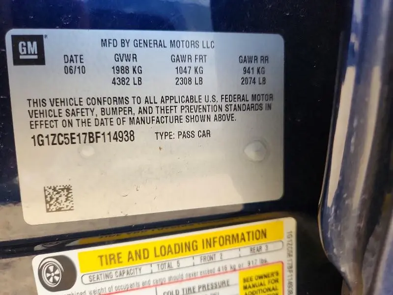 2011 CHEVROLET MALIBU 1LT  