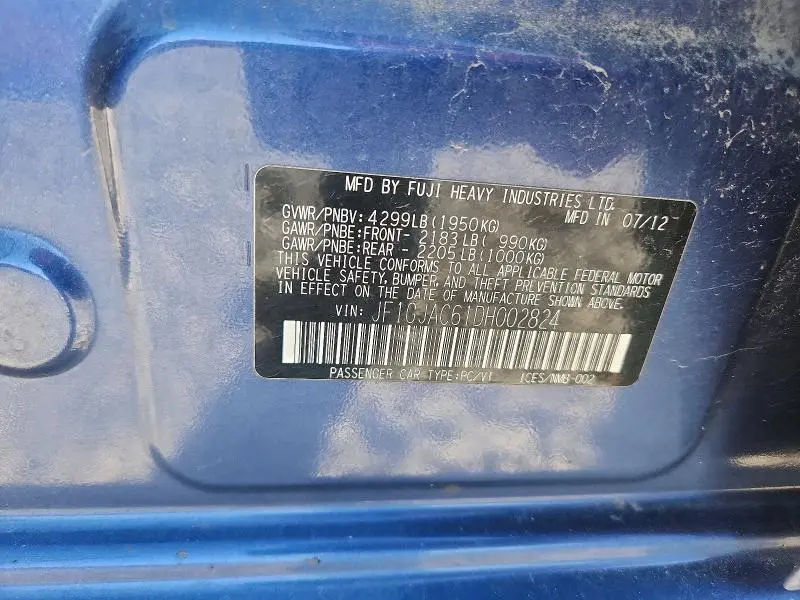 2013 SUBARU IMPREZA PREMIUM  