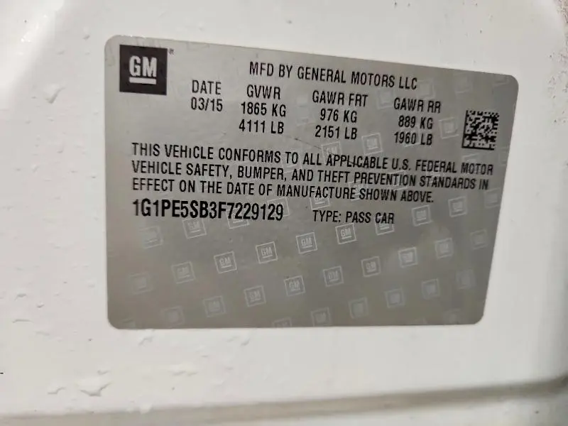 2015 CHEVROLET CRUZE LT  