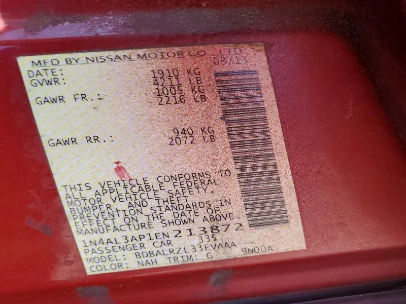 2014 NISSAN ALTIMA 2.5  