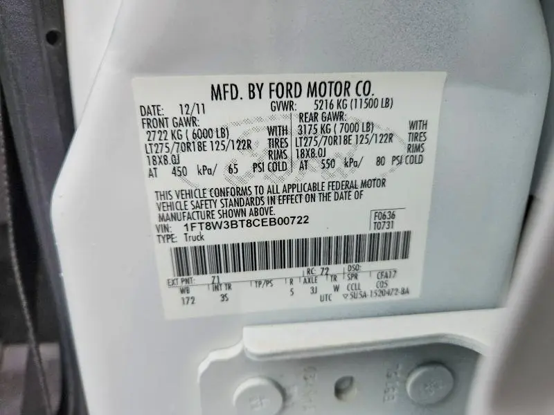 2012 FORD F350 SUPER DUTY  