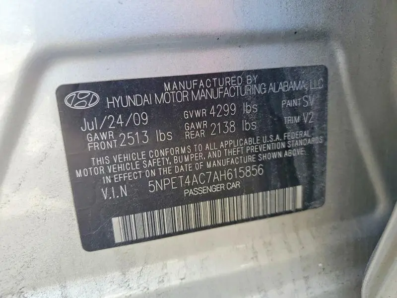 2010 HYUNDAI SONATA GLS  