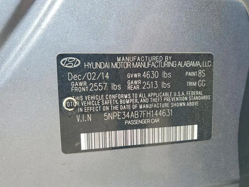 2015 HYUNDAI SONATA LIMITED 2.0T  