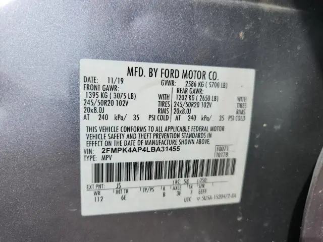 2020 FORD EDGE ST  