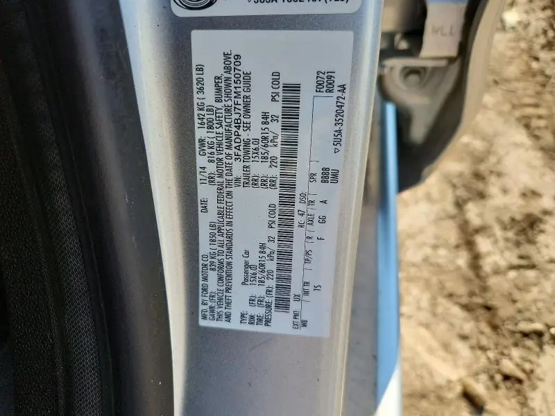 2015 FORD FIESTA SE  