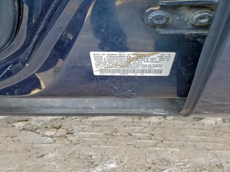 2012 HONDA PILOT EXL  