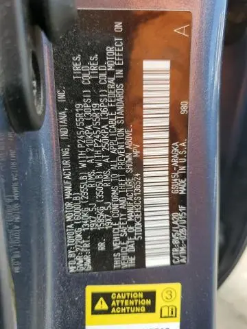 2012 TOYOTA HIGHLANDER LIMITED  