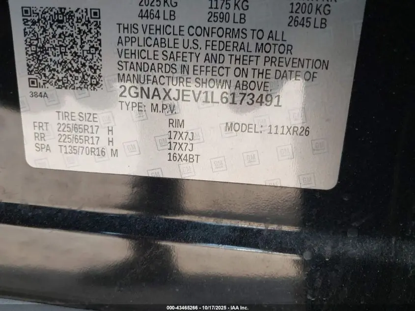 2020 CHEVROLET EQUINOX FWD 2FL