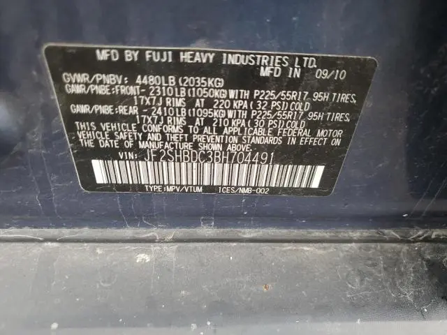 2011 SUBARU FORESTER 2.5X PREMIUM  