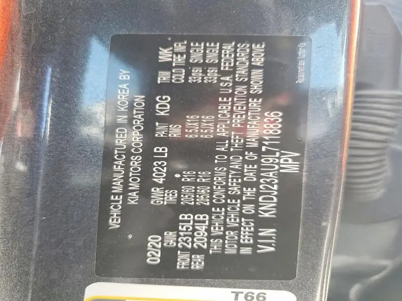2020 KIA SOUL S  