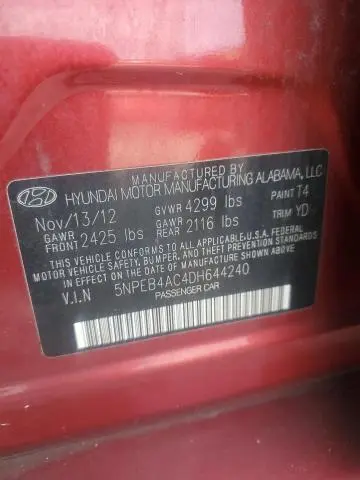 2013 HYUNDAI SONATA GLS  