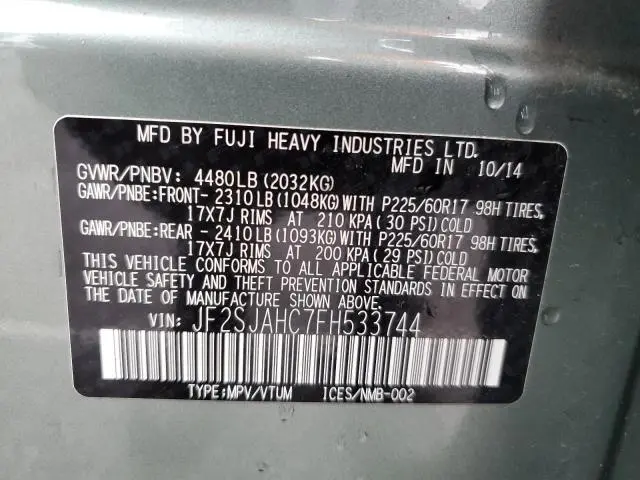 2015 SUBARU FORESTER 2.5I LIMITED  