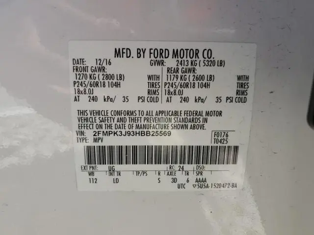 2017 FORD EDGE SEL  
