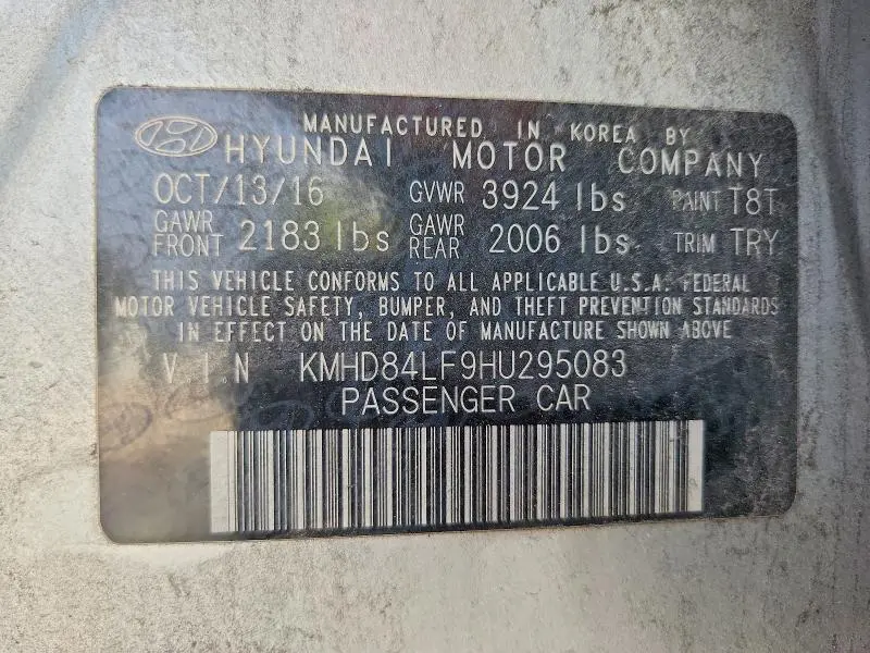 2017 HYUNDAI ELANTRA LIMITED  