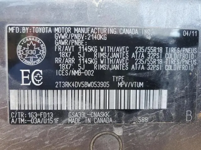 2011 TOYOTA RAV4 SPORT  