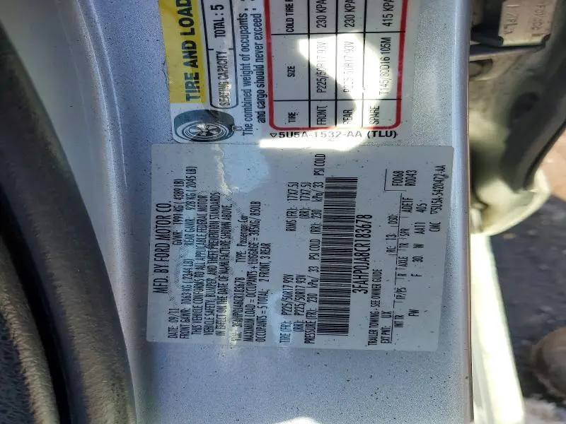2012 FORD FUSION SEL  