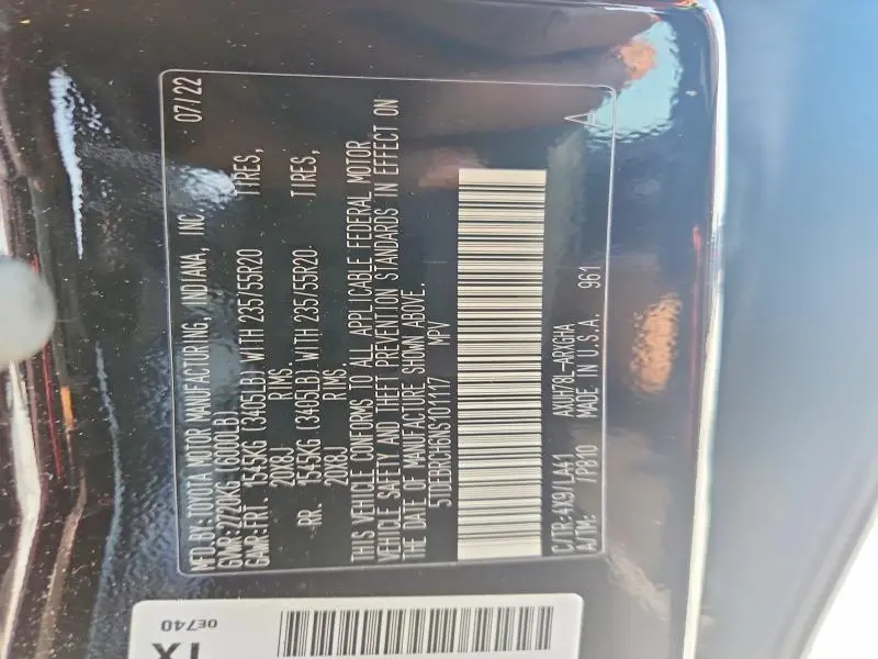 2022 TOYOTA HIGHLANDER HYBRID PLATINUM  