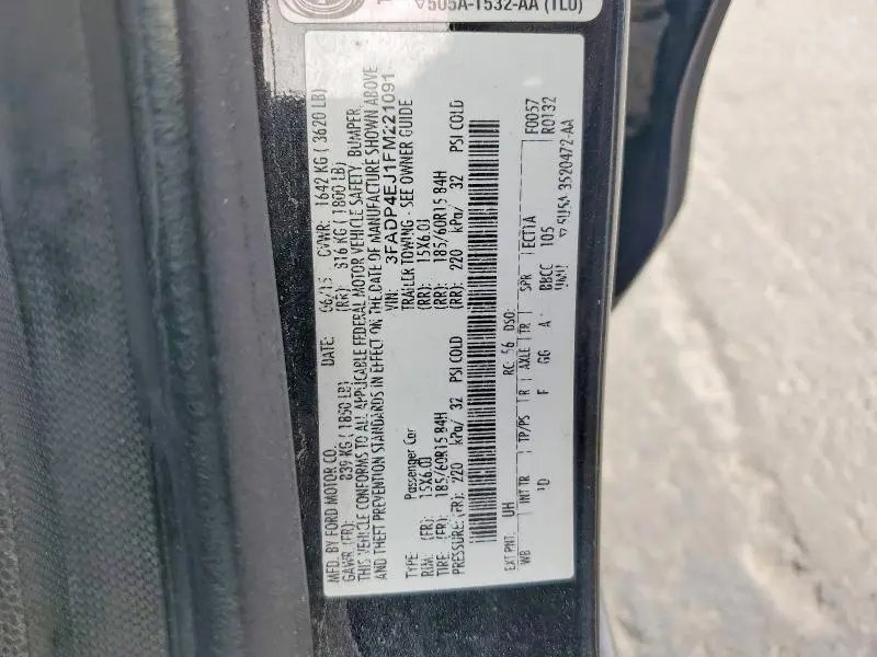 2015 FORD FIESTA SE  